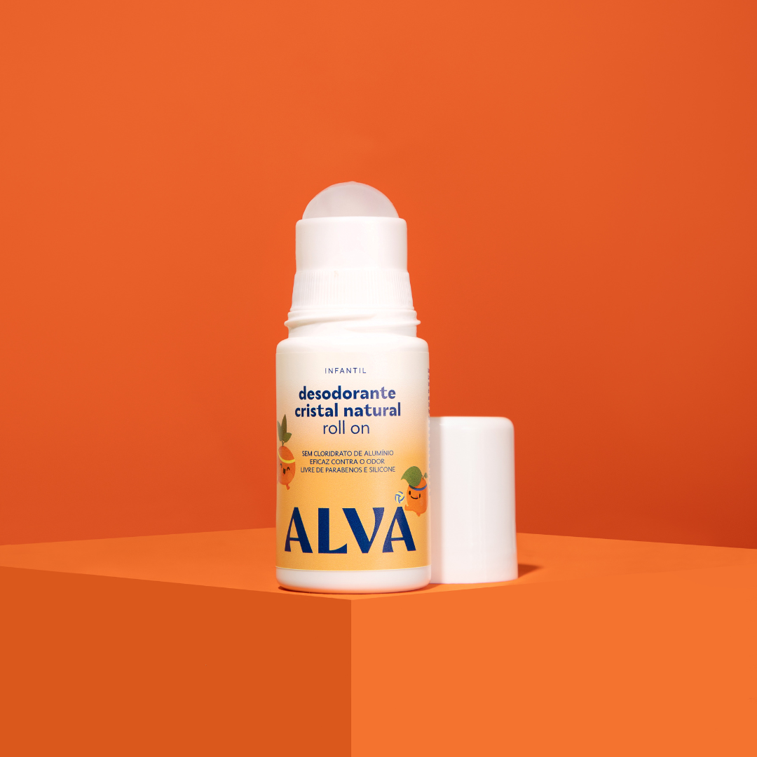 Desodorante Roll On Infantil Natural Laranja Doce Vegano 50ml Alva