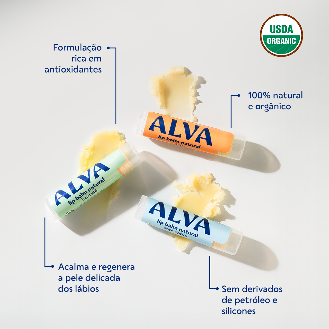 Kit Trio Lip Balms - Hidratação Natural
