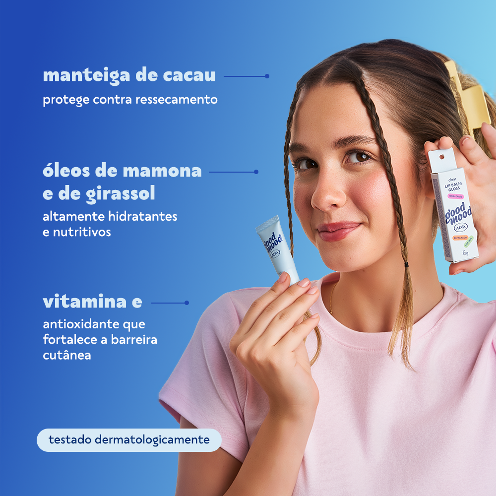 Lip Balm Gloss Clear 6g Good Mood Alva