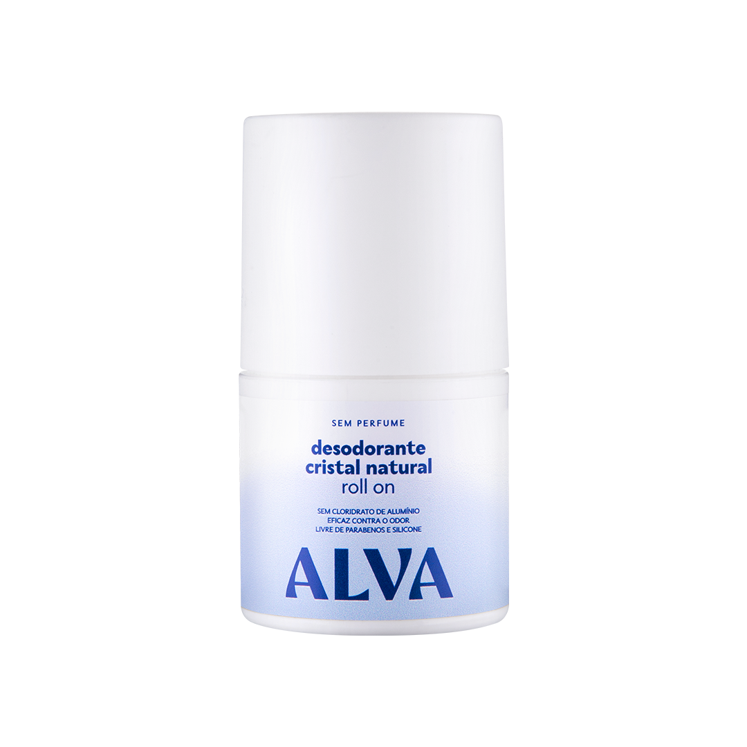 Desodorante Roll on Cristal Natural Sem Perfume Vegano 50ml Alva