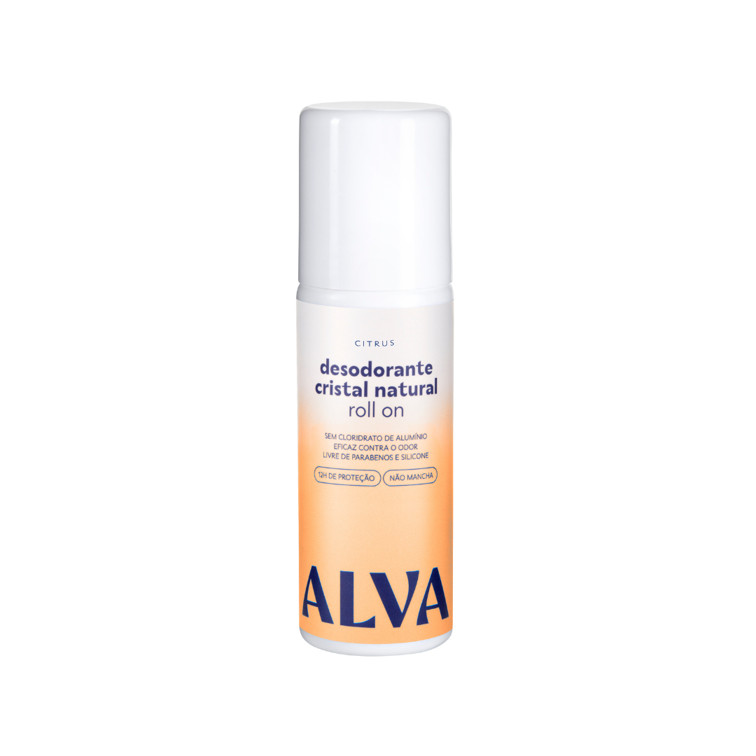 Desodorante Roll on Cristal Natural Citrus Vegano 70ml Alva