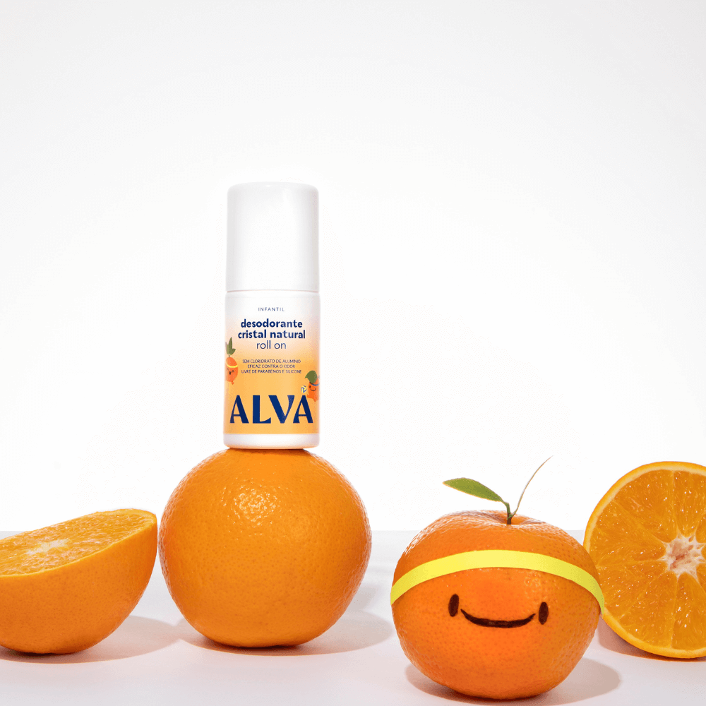 Desodorante Roll On Infantil Natural Laranja Doce Vegano 50ml Alva