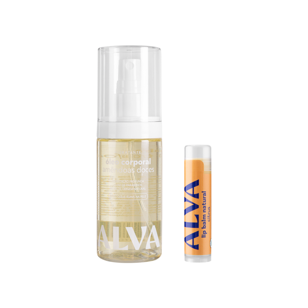 Kit Hidratação Completa - Óleo Corporal e Lip Balm