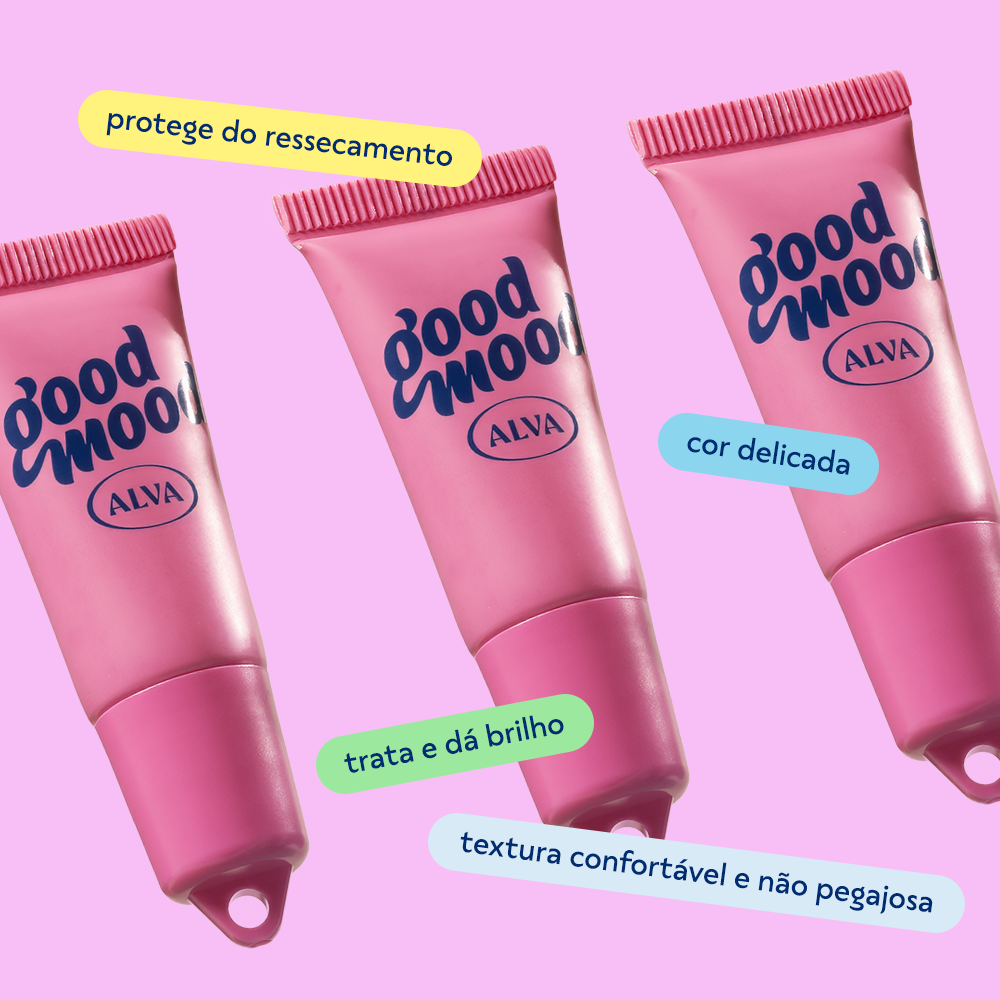 Lip Balm Gloss Pink 6g Good Mood Alva