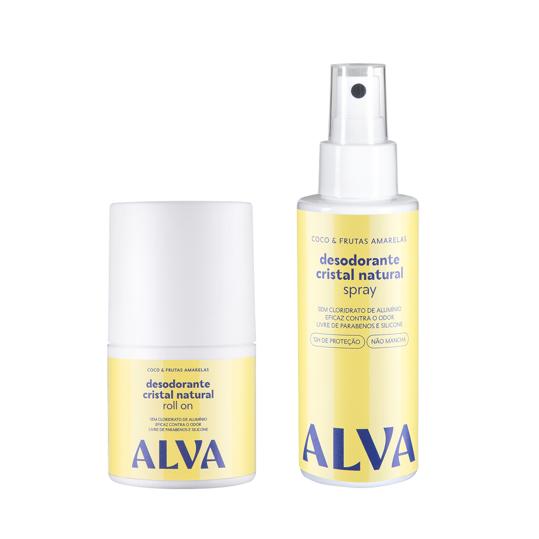 Kit Desodorantes Coco & Frutas Amarelas - Spray e Roll on