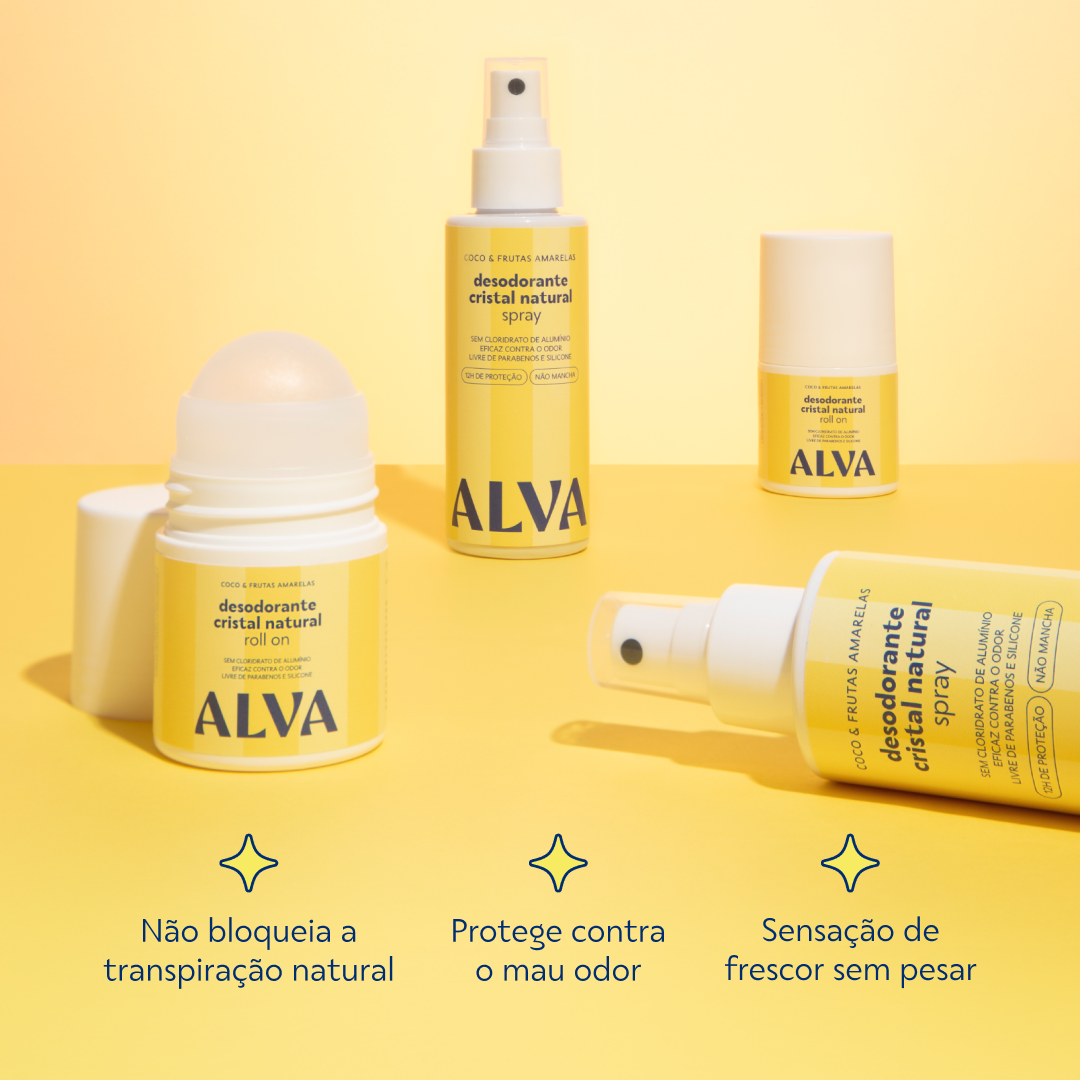 Kit Desodorantes Coco & Frutas Amarelas - Spray e Roll on