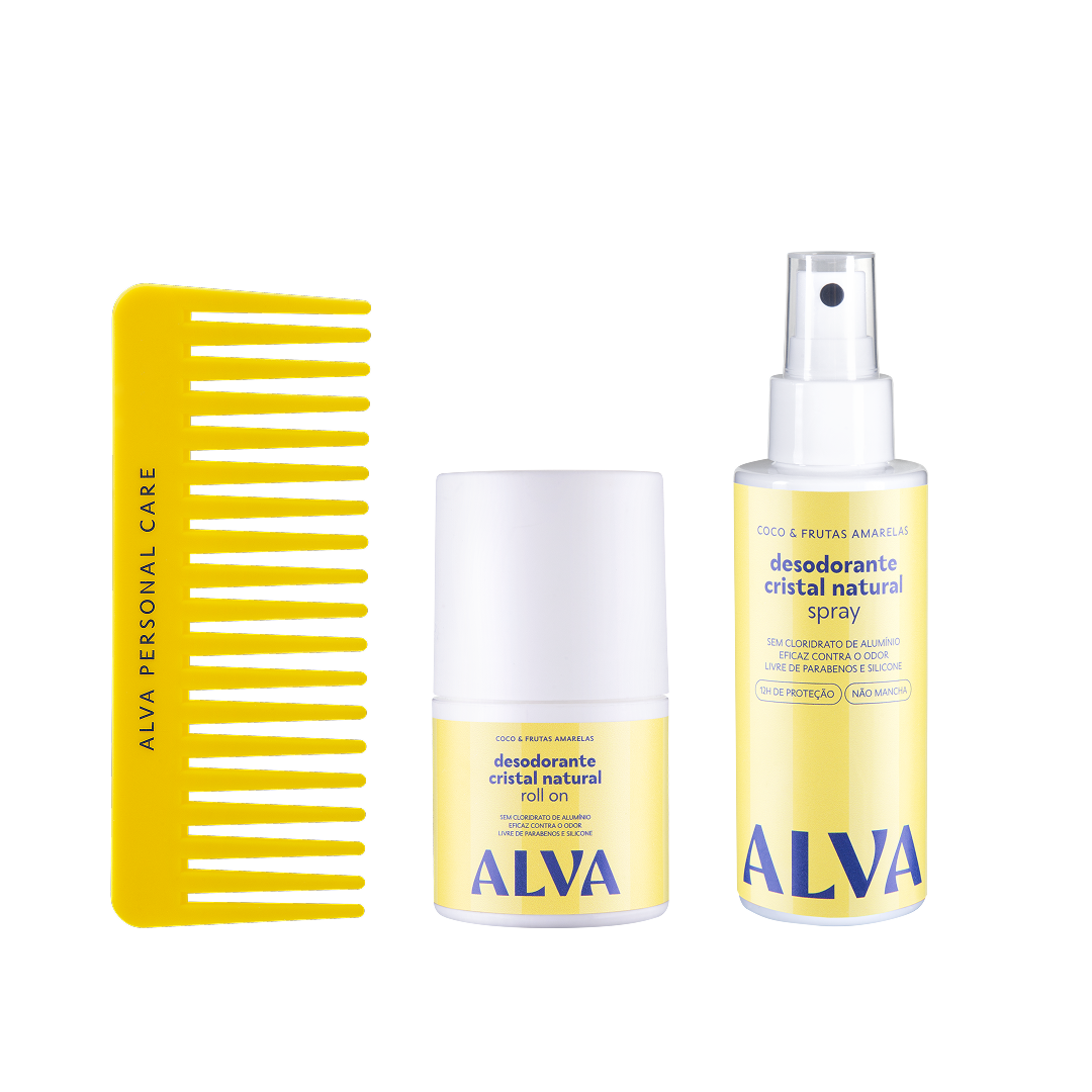 Kit Desodorantes Coco & Frutas Amarelas - Spray e Roll on