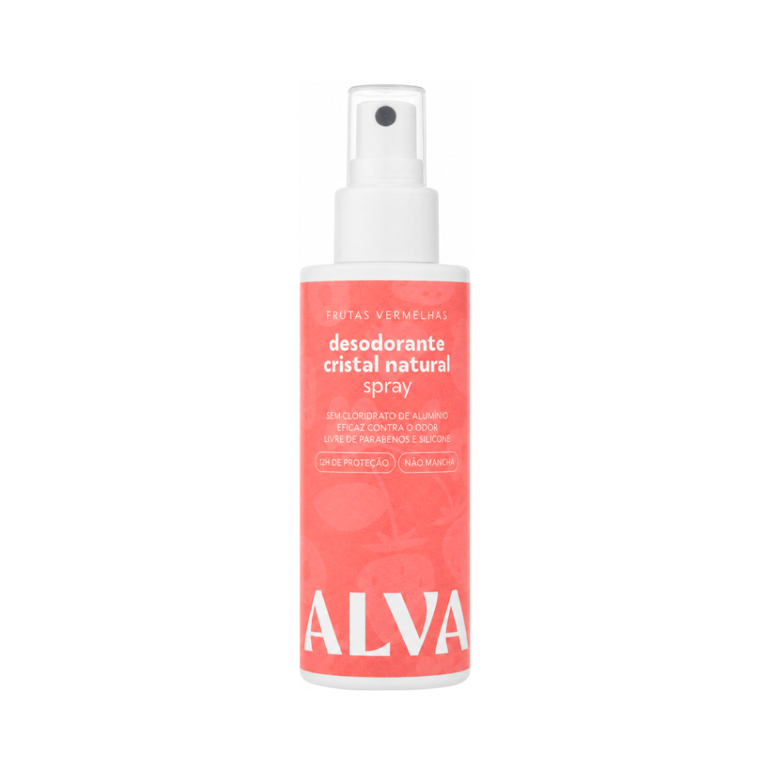Desodorante Spray Cristal Natural Frutas Vermelhas Vegano 120ml Alva