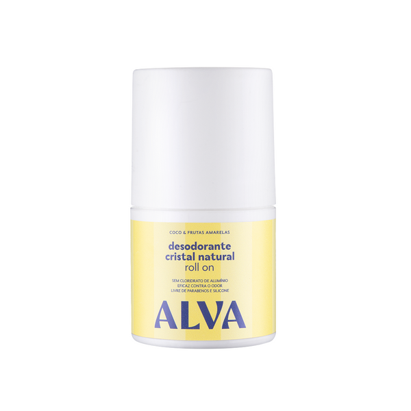 Desodorante Roll On Cristal Natural Coco & Frutas Amarelas Vegano 50ml Alva